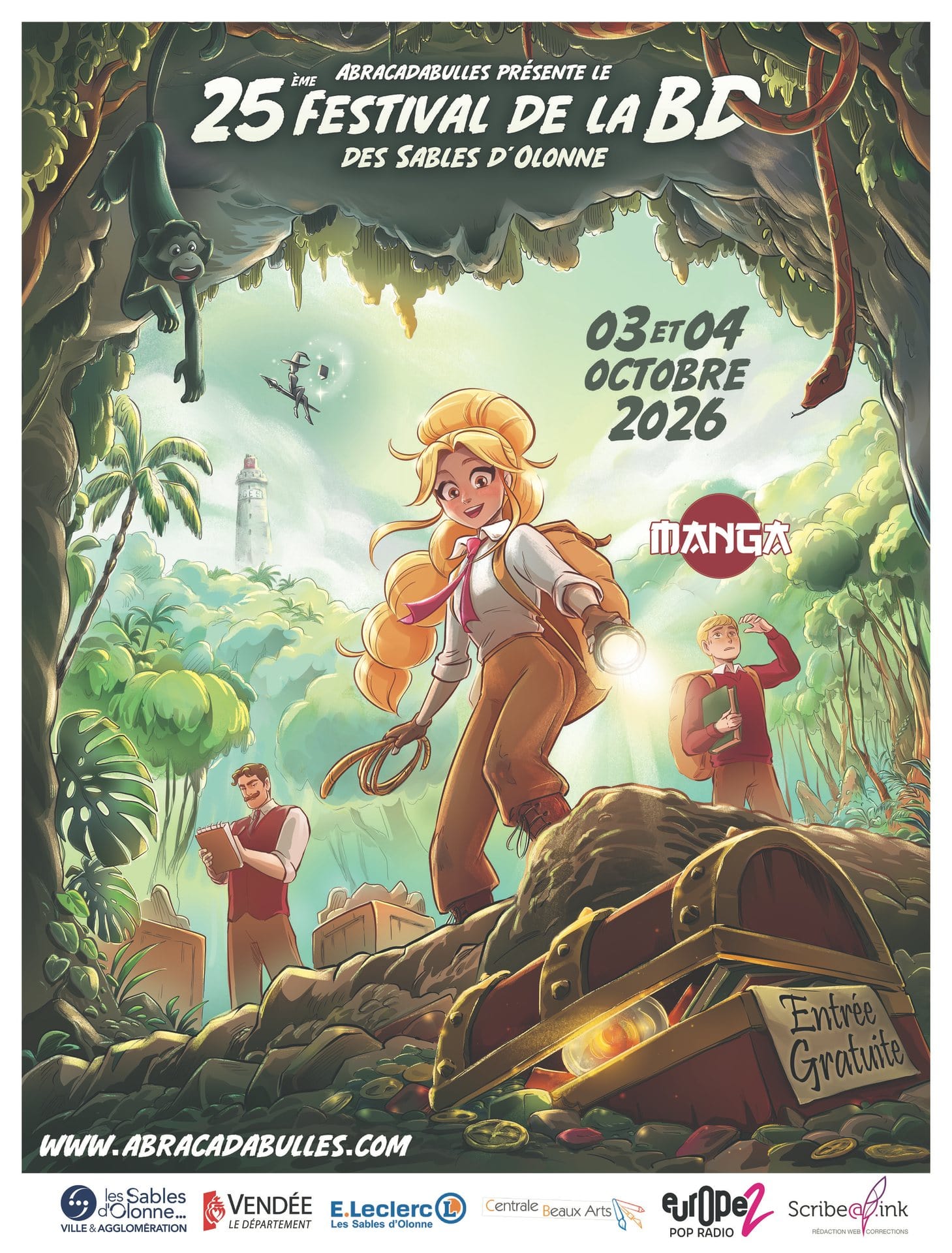 Affiche du festival de BD Abracadabulles 2026, dessinée par Isabelle Lemaux-Piedfert